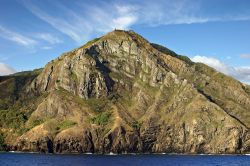 Panorama naturale dell'isola Pitcairn nell'oceano Pacifico meridionale, Oceania.
