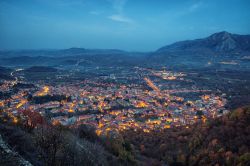 Panorama serale di Montella in Irpinia, Provincia di Avellino, Campania