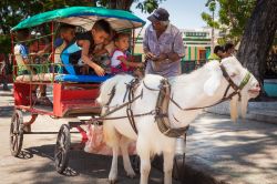 Bambini a passeggio su un carretto tirato da una capra nel Parque Céspedes di Bayamo, provincia di Granma, Cuba - © Maurizio De Mattei / Shutterstock.com