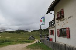 Particolare del rifugio Sennes a San Vigilio di Marebbe, Trentino Alto Adige.
