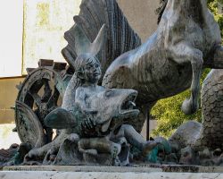 Particolare della Fontana di Nettuno a Monterrey, Messico.
