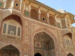 Particolare di Fort Amber una delle attrazioni di Jaipur in India