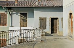 Particolare di una casa nel centro storico di Albertville, dipartimento della Savoia (Francia).

