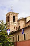 Particolare di una chiesa in centro a Fabriano nelle Marche