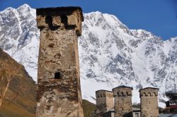 Particolare delle torri Unesco di Ushguli, Upper Svaneti