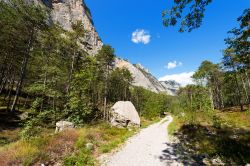 Percorso nella Valle del Sarca, Trentino. A piedi e in mountain bike ci si può avventurare nella Valle del Sarca vicino a Arco e al lago di Garda. L'itinerario è molto suggestivo ...