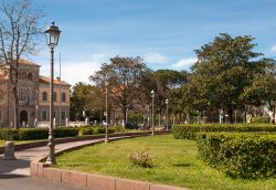 Piazza Maria Ausiliatrice nel cuore di Arborea di Oristano, in Sardegna