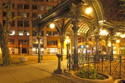 Pioneer Square by night a in Seattle, Washington (USA).
