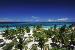 Playa Guardalavaca a Holguin, Cuba. Alle spalle di questa spiaggia si trova una vasta area di vegetazione lussureggiante. A fare da cornice le acque turchesi del Mare dei Caraibi.
