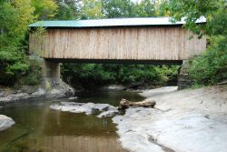 Ponte coperto a Burlington, Vermont, Stati Uniti. In una tenuta di circa 18 ettari a qualche chilometro dalla città si trova lo Shelburne Museum dove si può ammirare fra l'altro ...