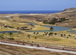Il famoso campo "Porto Santo Golfe", considerato uno dei 100 migliori campi da golf del mondo. Siamo sull'isola di Porto Santo, arcipelago di Madeira. 