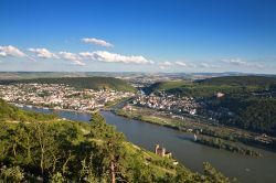 Punto panoramico Rossel sulla valle del Reno a Ruedesheim, Assia, Germania.
