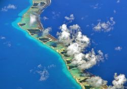 Vista aerea di Rangiroa, Polinesia francese