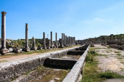 Resti bizantini al sito archeologico di Aspendos, provincia di Antalys, Turchia. Durante l'Impero Aspendos fu una delle città più ricche e prospere dell'Asia Minore.
