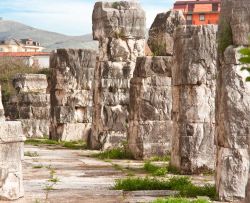 I resti di alcune colonne della parte esterna dell'anfiteatro romano di Santa Maria Capuavetere in Campania - © Gabriela Insuratelu / Shutterstock.com