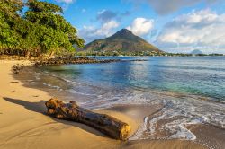 Rocce e sabbia nella baia di Tamarin, isola di Mauritius - Uno splendido scorcio panoramico su questo lembo di Oceano Indiano che ospita l'isola di Mauritius. Tamarin è un piccolo ...