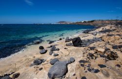 Rocce nei pressi di Playa Las Mujeres, si trova sulla punta meridionale di Lanzarote, arcipelago delle Canarie
