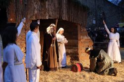 Scena della natività a Zagabria, Croazia. Lo spirito religioso durante il periodo dell'Avvento: in questa immagine la rappresentazione della nascita di Gesù di fronte alla ...