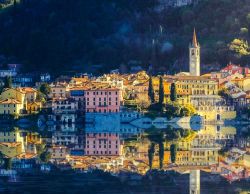 Scorcio fotografico del villaggio di Varenna, Lombardia. Questa affascinante cittadina oggi lega il proprio nome al settore turistico ma non per questo dimentica il suo passato legato alla pesca ...