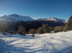 Scorcio panoramico di Valfrejus, Savoia (Francia), con la neve. 


