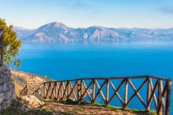 Sentiero sulle colline nei pressi di Sapri, Salerno, Campania. Siamo nel Parco Nazionale del Cilento, Vallo di Diano e Alburni.

