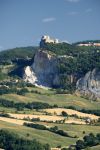 Paesaggio dalle colline intorno a Sogliano al Rubicone: la vista verso San Leo