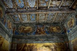 La sala affrescata del Castello Vallaise, in Val d'Aosta, borgo di Arnad - © MandriaPix / Shutterstock.com