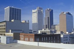 Skyline di Little Rock, Arkansas, con i grattacieli (Stati Uniti d'America).
