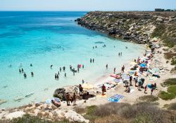 Spiaggia sull'isola di Favignana, Sicilia. L'isola, che fa parte della riserva naturale delle isole Egadi, ospita diverse spiagge con piccoli scogli - © Gandolfo Cannatella / Shutterstock.com ...