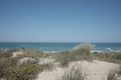Spiaggia libera e dune costiere a Campomarino di Maruggio in Salento (Puglia)
