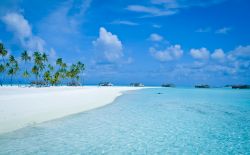 Una spiaggia circondata dall'acqua cristallina dell'atollo. Siamo alle Maldive, nell'Oceano Indiano - foto © senic / Shutterstock.com

