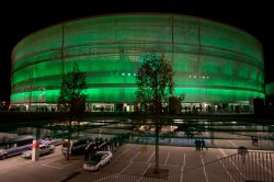 Stadio di calcio a Wroclaw, Polonia - Lo stadio di Breslavia prima del match della Polish Premier League fra WKS Slask Wroclaw e KGHM Zaglebie Lubin. Costruito in vista degli Europei di calcio ...