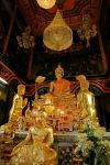 Statua dorata del Buddha nel tempio thai di Ko Ked a Nonthaburi, Thailandia - © MISS KANITHAR AIUMLA-OR / Shutterstock.com