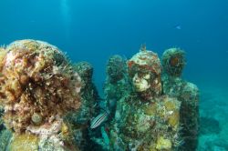 Statue sott'acqua nel Mar dei Caraibi al largo dell'Isla Mujeres, Messico.



