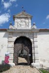Stemma sopra l'ingresso del castello di Ptuj, Slovenia. Quello di Ptuj è solo uno dei tanti manieri sorti nel territorio sloveno durante il periodo medievale, rinascimentale e barocco. ...