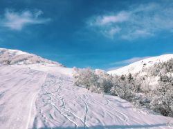 Sulle piste del comprensorio di Valmorel sulle Alpi francesi