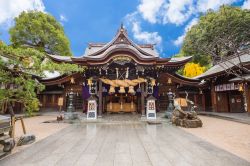 Il tempio Tocho-ji di Fukuoka, Giappone. E' noto anche come tempio del Buddha gigante di Fukuoka. Fondato nell'806 d.C. da Kobo Taishi, ospita la statua della divinità della misericordia ...
