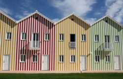 Tipiche case colorate nella città di Vlissingen, Olanda.
