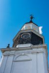 Torre campanaria di una chiesa nel centro storico di Christiansted, isola di St. Croix (USA).

