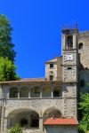 Torre dell'orologio del Castello Verrucola a Fivizzano, in Toscana