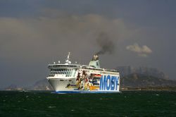 Traghetto all'ingresso del porto di Olbia in Sardegna - © Pecold / Shutterstock.com