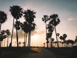 Tramonto a Venice Beach a Los Angeles