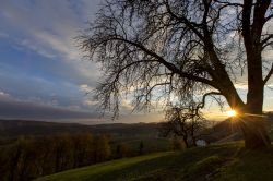 Tramonto nelle campagne di Catez Ob Savi in Slovenia