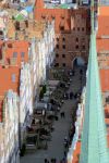 Ulica Mariacka vista dalla torre della Basilica: dall'alto degli 82 metri della torre della Kościół Mariacki si può osservare lo splendido panorama cittadino e riconoscere ...