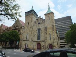 Un antico edificio religioso nel centro storico di Columbus, Ohio, USA.


