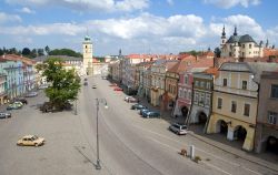 Un bel panorama della piazza di Litomysl, Repubblica Ceca.



