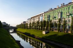 Un canale del fiume Bulak nel centro di Kazan in Russia