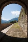 Un dettaglio delle mura di Civitella del Tronto in Abruzzo, provincia di Teramo.