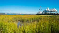 Un'immagine del porto di Charleston presa dal Waterfront Park. Quello di Charleston è uno dei porti più importanti della costa atlantica degli Stati Uniti - foto © Fotoluminate ...