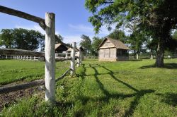 Un paesaggio rurale nel cuore della Slavonia, Croazia. Questo territorio è formato per lo più da fertili aree pianeggianti delimitate a nord dal fiume Drava, a sud dalla Sava e ...
